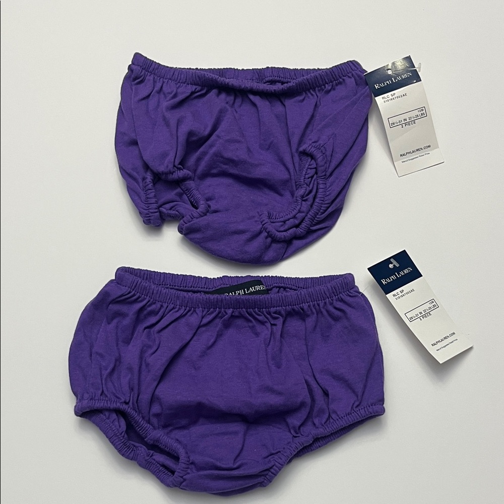 Ralph Lauren Purple Diaper Covers (Lot of 2) - Size 12 Month